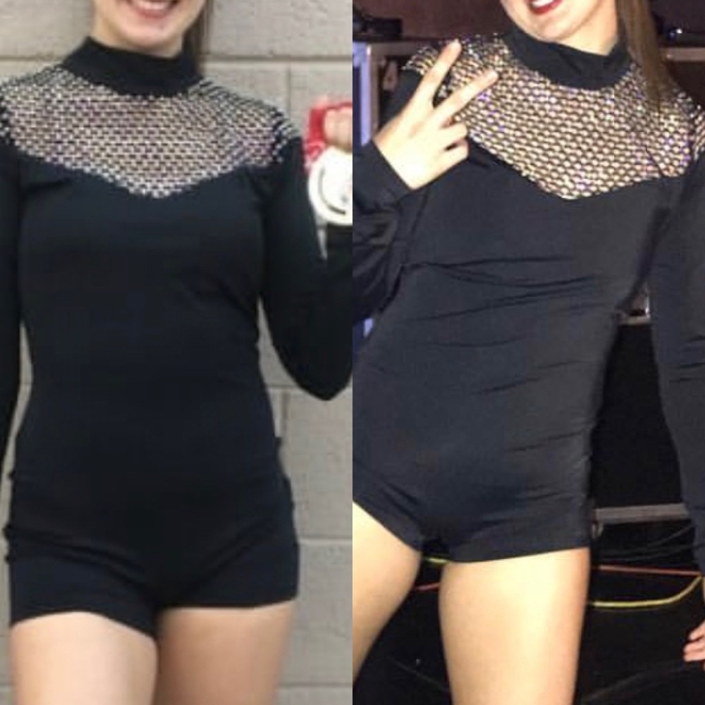 black one-piece solo costume